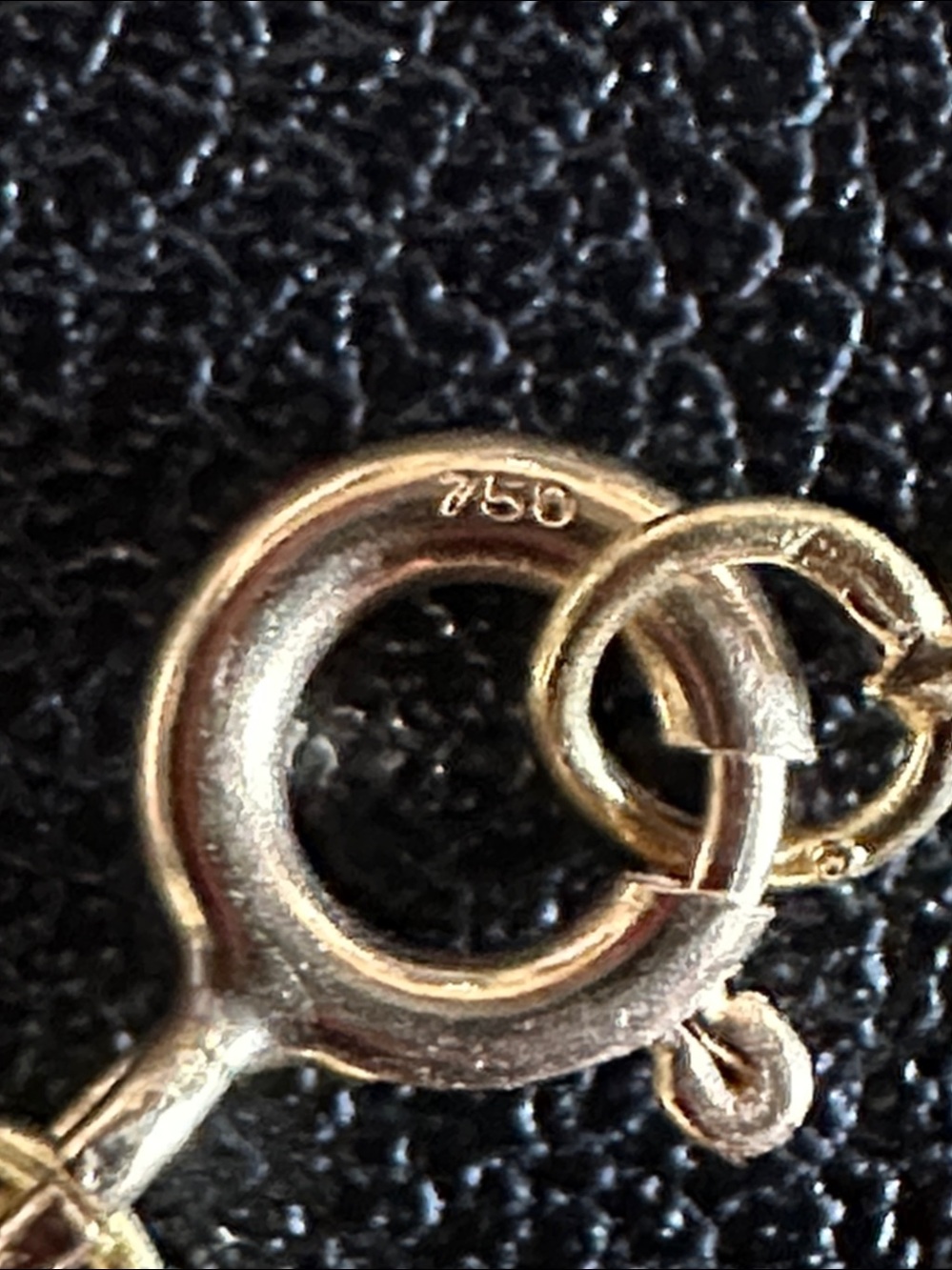 European 750 Gold Flat Link Twist Chain Artisan Natural Stone Pendant Necklace - Picture 2 of 12